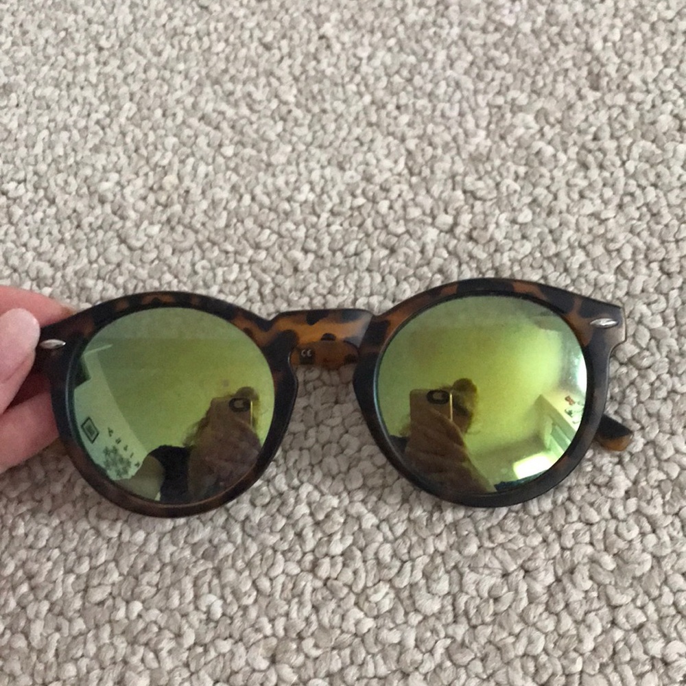 cheetah print circle sunglasses